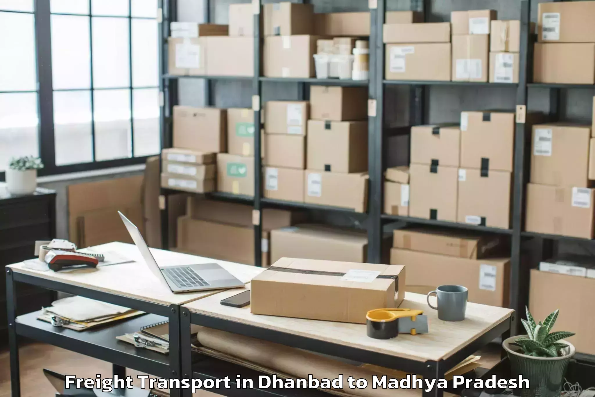 Book Your Dhanbad to Mauganj Freight Transport Today